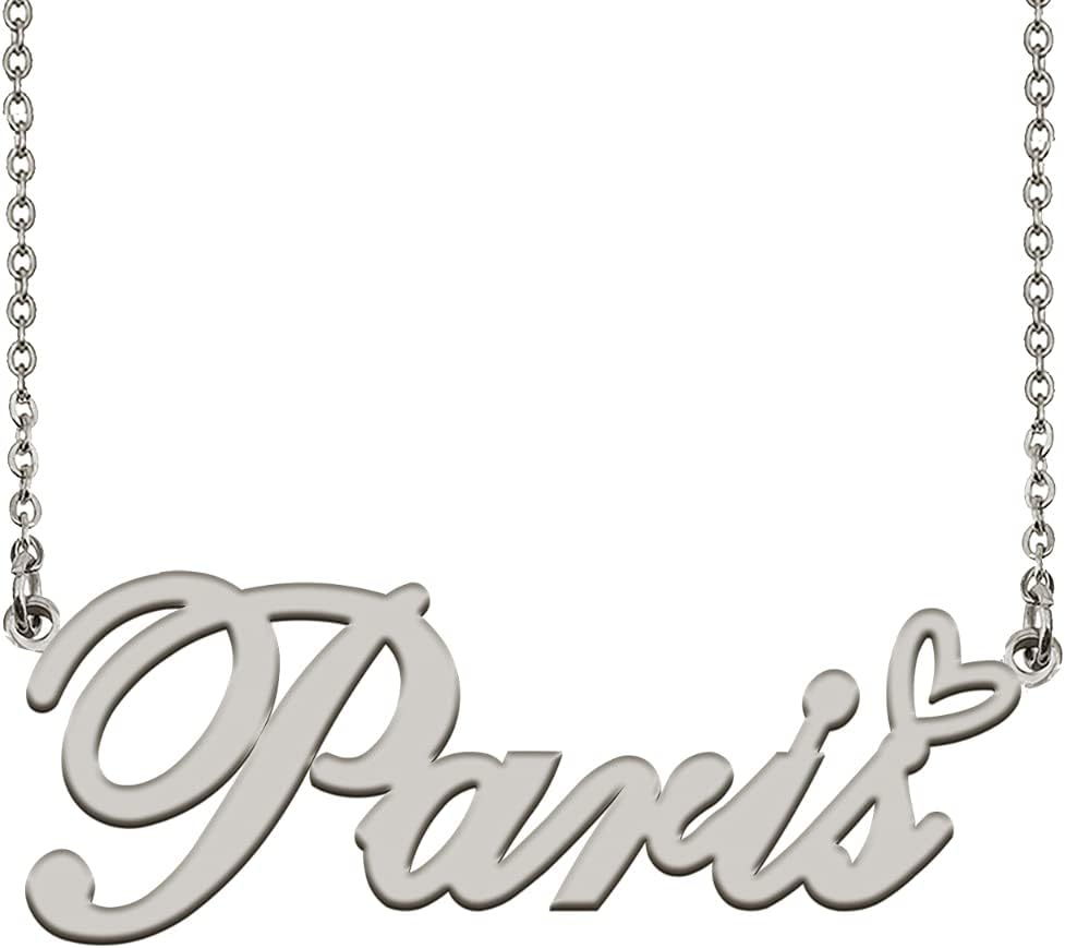 HUAN XUN Custom Name Necklaces Personalized Necklace with Name 18k Gold Plated Heart Stainless Steel Customized Jewelry Gifts for Women Mother Day Christmas Birthday