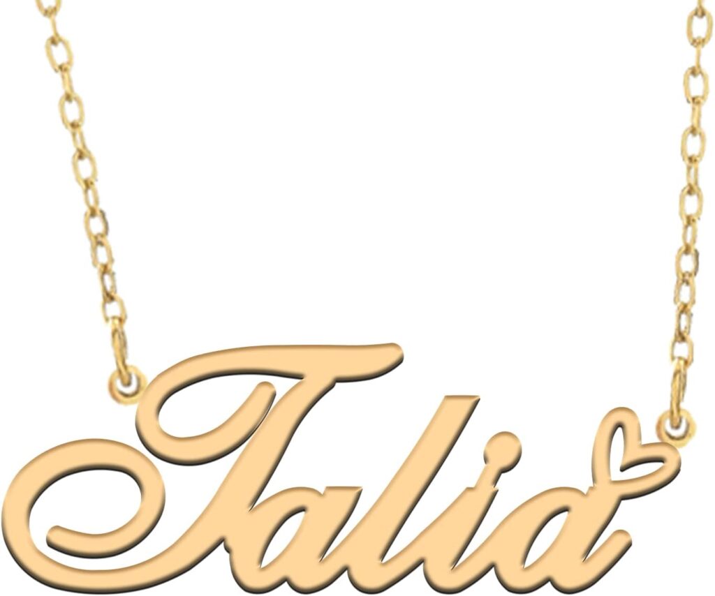 RONKAHSHOW Custom Pendant Name Necklace Customized Personalized with Heart Necklace Best Gift for Women New Year Birthday Mother’s day Christmas wedding Party