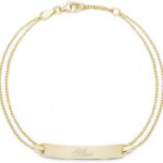 EVE’S ADDICTION Women’s Engravable Gold Plated Name Bar Bracelet, 7.5 inches – Custom Name ID Bracelet – Personalized Gift for Her – Friendship Bracelet – Bridal Party Gift – Gifts for Mom