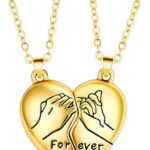 Matching Necklaces for Couples Personalized Stainless Steel Customized Love Heart Forever Pendant Necklaces Valentine’s Day Jewelry for Best Friends Women Men