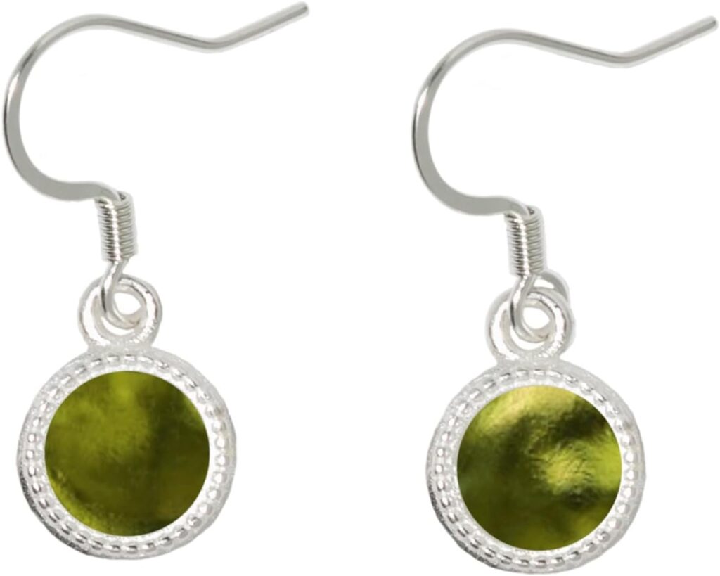 Bottled Up Designs Handmade Color Dot Earrings, Sterling Silver, Eco Friendly, Recycled Vintage Bottles, Made in USA, Birthday Gifts, Mothers Day, Women, Anniversary