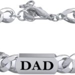 Custom Fashion Name Chain Bracelet For Father’s Day Gift, Stainless Steel Engraved Men Bracelets, Dad Bracelet with Names Customized, Custom Name bracelet Jewelry Gift, Personalized Gifts for Dad Men