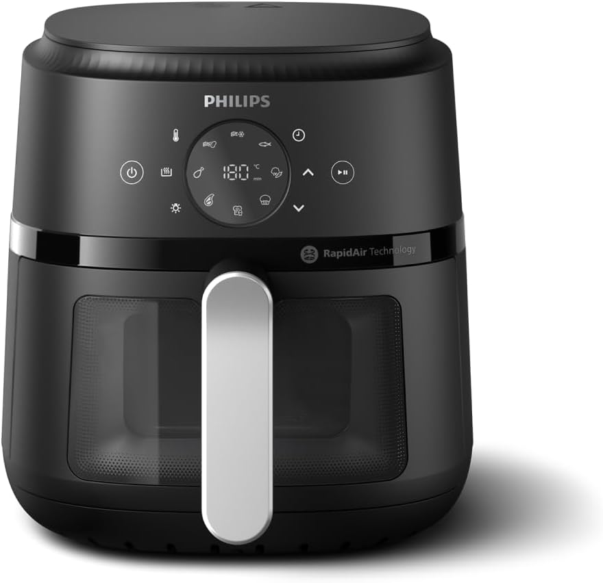Philips Air Fryer 2000 Series – 13-in-1 functions, 6.6 Quarts, Compact Design with Cooking Window, Black, (NA231/00)