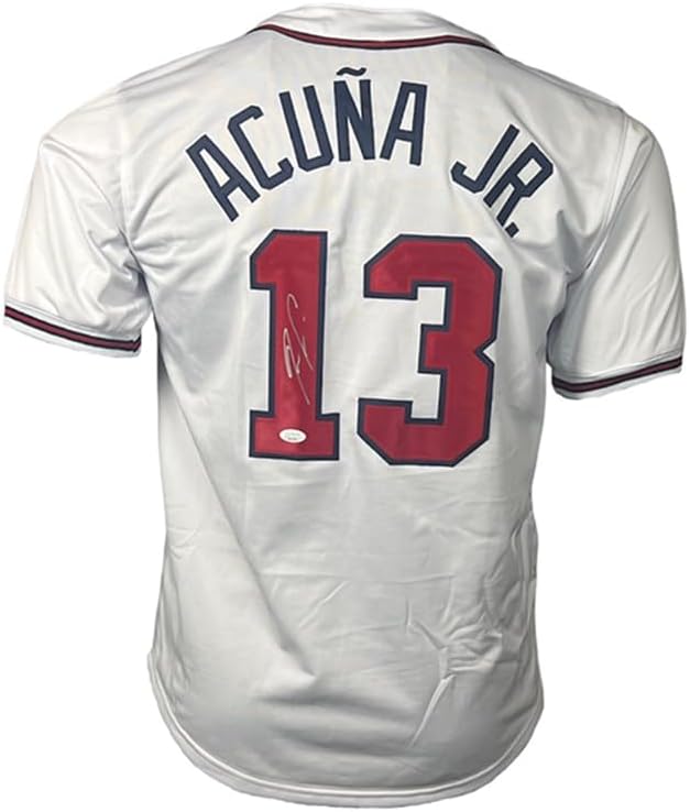 Ronald Acuna Jr. Autographed White Baseball Jersey Beckett