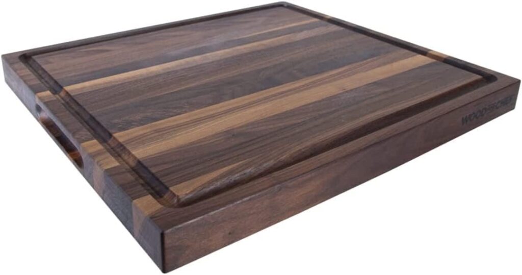 Extra Large XL Cutting Board from American Walnut – Heavy Reversible Butcher Block with Juice Groove for Cutting Meat and Juicy Veggies Easily – Walnut Chopping Board – 24x18x1.5″