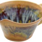 Modern Artisans Tuscan Farmhouse Collection: Stoneware Pottery Mixing Bowl with Handle (Mini Size 12 oz)
