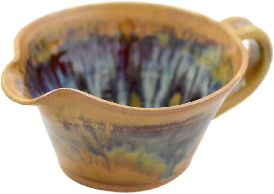 Modern Artisans Tuscan Farmhouse Collection: Stoneware Pottery Mixing Bowl with Handle (Mini Size 12 oz)