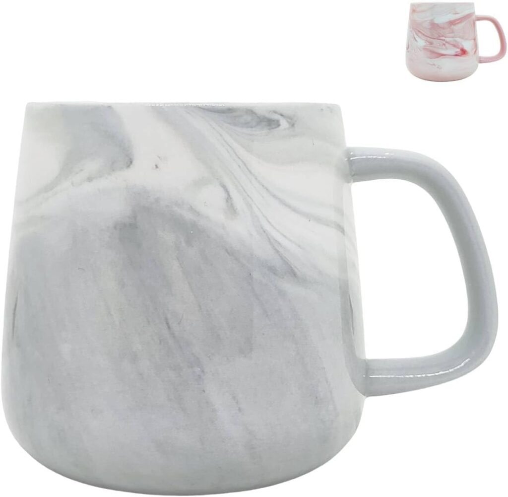 Ceramic Coffee Mug, Gray Marble Pattern Coffee Cups 12 Oz, Aesthetic Stoneware Cups, Coffee Mugs For Men, Dishwasher Safe, Microwave Safe