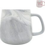 Ceramic Coffee Mug, Gray Marble Pattern Coffee Cups 12 Oz, Aesthetic Stoneware Cups, Coffee Mugs For Men, Dishwasher Safe, Microwave Safe