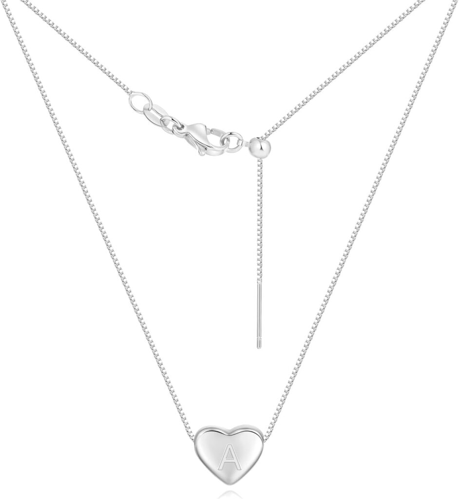 Dainty Initial Necklaces for Women | Heart Pendant Gifts for Women | Adjustable Size
