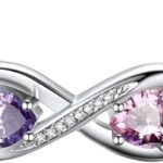 Custom4U Personalized Infinity Bracelets for Women Stack Birthstone Bracelet Engraved Name Open Cuff Bracelet Adjustable Mothers Day Valentines Birthday Jewelry Gifts for Women Mom Wife (Gift Box)