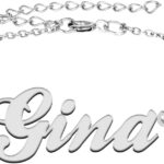 Custom Name Bracelet for Women Engraved Charm Bracelet Anklet with Any Name Mom Gift