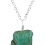 Natural Raw Gemstones and Crystals Pendant Necklace for Women
