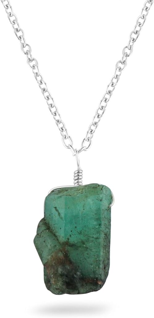 Natural Raw Gemstones and Crystals Pendant Necklace for Women