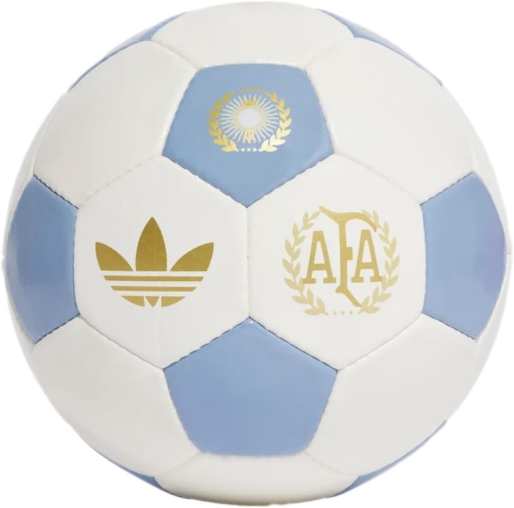 adidas Argentina 50 Years Soccer Ball – Commemorative Edition Size 5 Soccer Ball Hand-Stitched with Special Heritage-Inspired Badge, Inflation Required