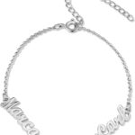 Personalized 1-4 Names Bracelet Adjustable Custom Name Charm Bracelet Customized Birthday Christmas Jewelry Gift for Women Mom Mother