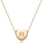 Tiny Gold Initial Heart Necklace-14K Gold Plated Handmade Dainty Letter Heart Necklace for Women Necklace Jewelry