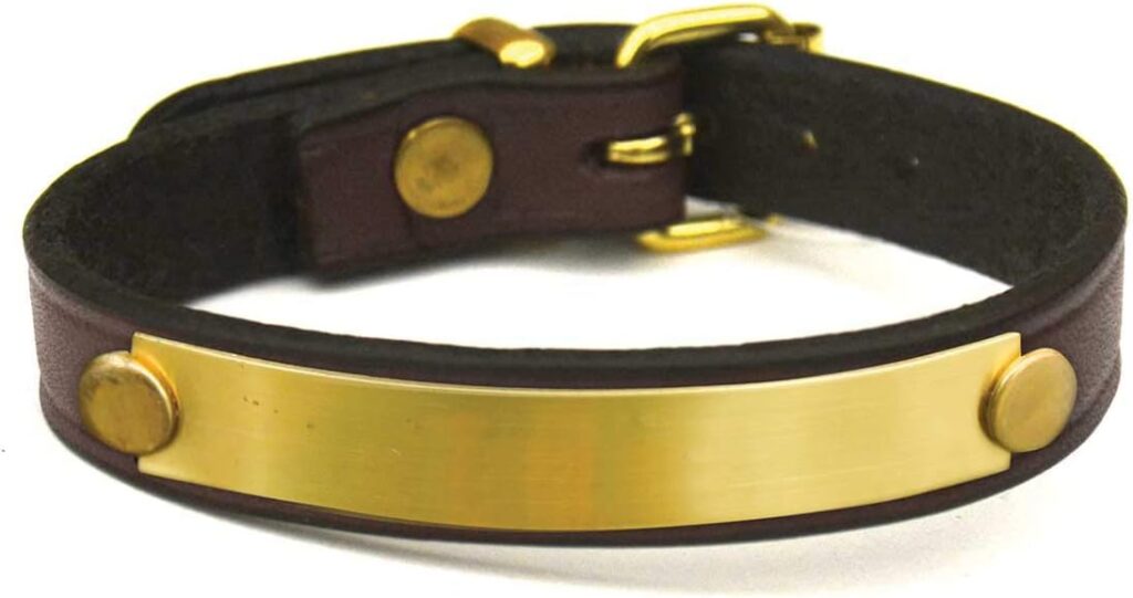 Big Dee’s Tory Leather Custom Leather Bracelet With Brass Plate Engraved (Havana)
