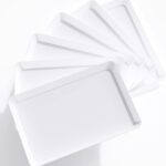 Lifewit Serving Tray Plastic for Party Supplies, 15″ x 10″ Platters for Serving Food, 6 pcs White Reusable Tray for Veggie, Snack, Fruit, Cookies, Desserts in Kitchen/Pantry Organization