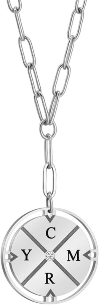 Custom Necklace, Personalized Initials Compass Necklace Name Necklaces with Zircon Customized Necklaces for Women Christmas Valentine’s Day Gifts