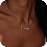 Custom Tiny Name Necklace for Women Personalized Wedding Bridesmaid Gifts 18K Gold Plated Dainty Name Necklaces Customized Best Friend Jewelry Gifts for Birthday Christmas
