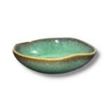 Ceramic Decorative Bowl with Green Glaze, 8” Small Candy Bowl, Key Dish for Entryway Table, Home Decor Accent, Trinket Tray Holder for Nightstand Ring Gift (8” Green)
