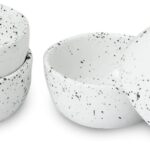 roro Exquisite Handmade Ceramic Stoneware Speckled Glossy White 3.5 in Sauce Bowls – Set of 4 – Versatile, Microwave-Safe, and Dishwasher-Safe Dinnerware