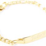 Tina&Co Personalized 18K Gold Plated Baby Name Bracelet Custom Bracelets for Kids Id Protection Bracelet Baptism for Girls