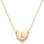 Tiny Gold Initial Heart Necklace-14K Gold Plated Handmade Dainty Letter Heart Necklace for Women Necklace Jewelry