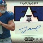 Ryan Nassib autographed player worn jersey patch football card (New York Giants) 2013 Panini Certified Rookie Refractor #332 LE 60/399 – Football Slabbed Autographed Rookie Cards
