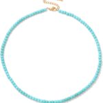 Crystal Necklaces for Women 4mm Handmade Natural Stone Choker Beaded Necklace Healing Crystal Necklace Gemstone Necklace Crystal Bead Necklace for Women