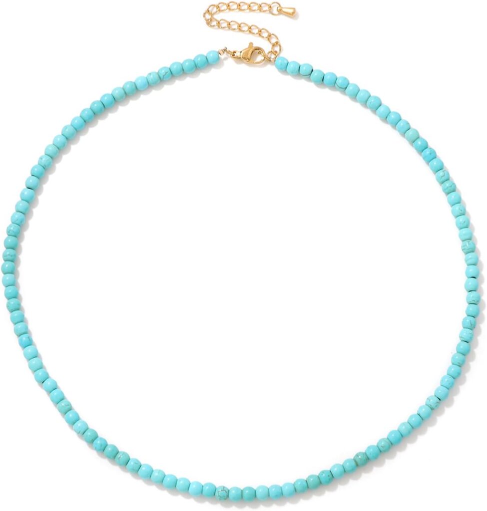 Crystal Necklaces for Women 4mm Handmade Natural Stone Choker Beaded Necklace Healing Crystal Necklace Gemstone Necklace Crystal Bead Necklace for Women