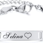 Personalized Name ID Bracelets for Baby Girls : Anti Allergy Gold Plated Stainless Steel Child Engrave Name Birthdate Bracelet, Custom Baptism Gift for Newborns Babies,Pearl Beads Girls Boys Bracelet