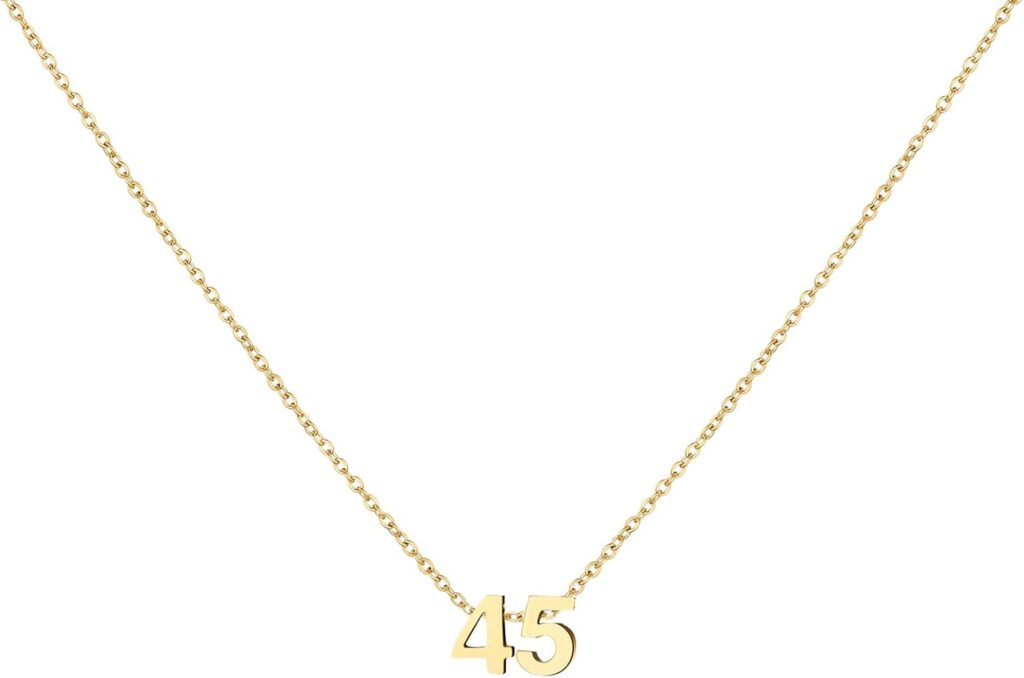 Number Necklace for Women Dainty 18K Gold Plated Pendant Necklace Charm Birth Month Personalized Jewelry Birthday Gift