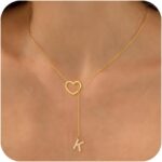 Initial Heart Necklace for Women 14k Gold Plated Cubic Zirconia Letter Pendant Necklace Dainty Necklaces for Women Trendy Y Necklace Fashion Jewelry Gifts