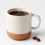 Givenne 12oz Handcrafted Ceramic Coffee Mug – Speckled White Gloss, Nature-Baked Clay Base – Microwave Safe, Cute Artisanal Cup for Tea, Gifts for Women, Housewarming, Kitchen & Plant Lover Decor