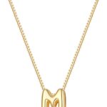 Bubble Initial Necklaces Dainty Letter Necklace Cute Name Choker Necklaces for Women Trendy Personalized Pendant Jewelry Gift for Women