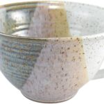Modern Artisans American Handmade Stoneware Pottery Mixing Bowl with Handle, 2-Qt/64 oz, Cottage Pearl Collection