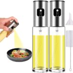 Olive Oil Sprayer for Cooking Oil Spritzer Mister for Air Fryer Canola Vinegar Vegetable Oil Portable Mini Bottle Kitchen Gadgets for BBQ/Pan/Salads/Baking (2 Pack)