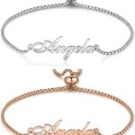 Custom Names Bracelet for Women, Personalized Date Stainless Steel Mother Daughter Bracelet BFF Sisters Heart Bracelets for Women