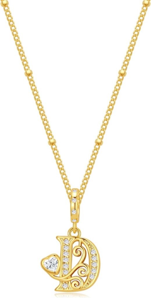 TIZU Initial Necklaces for Women – Dainty 14K Gold Plated Letter Pendant Trendy Personalized Initial A-Z Necklaces Jewelry Gift