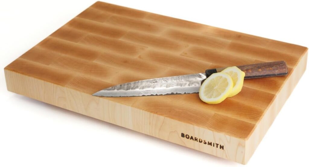The Boardsmith Maple End Grain Cutting Board – Premium, Hand Crafted End Grain Wood Cutting Board for Kitchen – Butcher Block – Handmade Cutting Board (Medium)