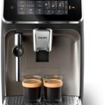 Philips 3300 Series Fully Automatic Espresso Machine – 5 Hot & Iced drinks, 40% Quieter SilentBrew, Ceramic Grinder, Aquaclean Filter, Black Chrome (EP3326/90)