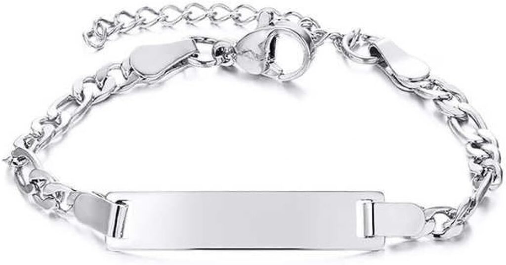 Goo Design Sterling Silver Baby Name Bracelet, Personalized Adjustable Chain, Customized Jewelry Gift for Women