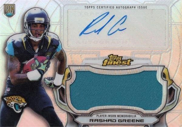 Rashad e autographed player worn jersey patch football card (Jacksonville Jaguars) 2015 Topps Finest Rookie Refractor #RJRRRG – Football Slabbed Autographed Rookie Cards