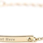 Custom Name Bracelet Personalized 18k Gold Plated Engrave Id Bar Bracelets for Women Customized Birthday Graduation Mother’s Day Gifts for Women Mom Lover