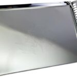 16.3 inch x 9.3 inch Rectangular Chrome Plated Silver Serving Tray with Handles Stylish Floral Engraved Decorative Party Wedding Dessert Buffet Decor Platter Plate NC-028