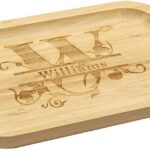 Personalized Bamboo Serving Trays and Platters, Custom Engraved Decorative Food Platters, Drinks Serving Trays (Rounded Rectangle)
