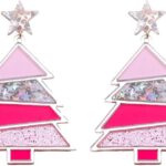 Unique Personality Acrylic Christmas Tree Truck Earrings Handmade Lightweight Creative Cartoon Christmas Tree Drop Dangle Earrings Jewelry For Women Festival Gifts
