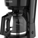 BLACK+DECKER 12-Cup Coffee Maker with Easy On/Off Switch, Easy Pour, Non-Drip Carafe with Removable Filter Basket, Vortex Technology, Black